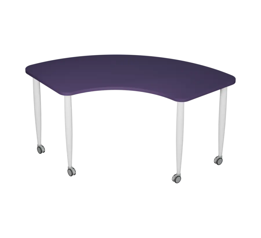 PLAYFORM 228 K modulární hravé stoly, mobilní, výška 750 mm, kovová podnož bílá, deska 25 mm, fialko